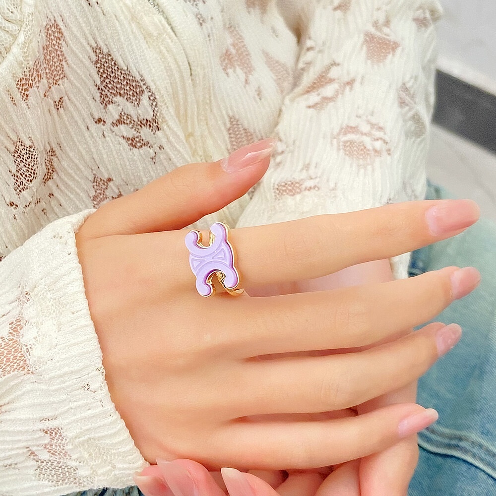 Nhẫn Acrylic Hai Màu Phong Cách Hàn Quốc Thời Trang Mới Nhất 2023 Dành Cho Nữ Sinh