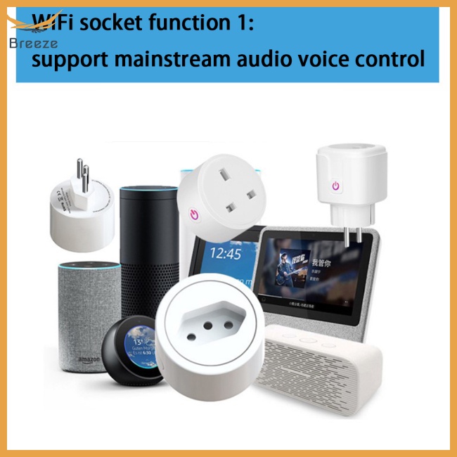 Ổ Cắm Điện Thông Minh 16a Ac 100-240v Điều Khiển Bằng Giọng Nói Tiện Dụng