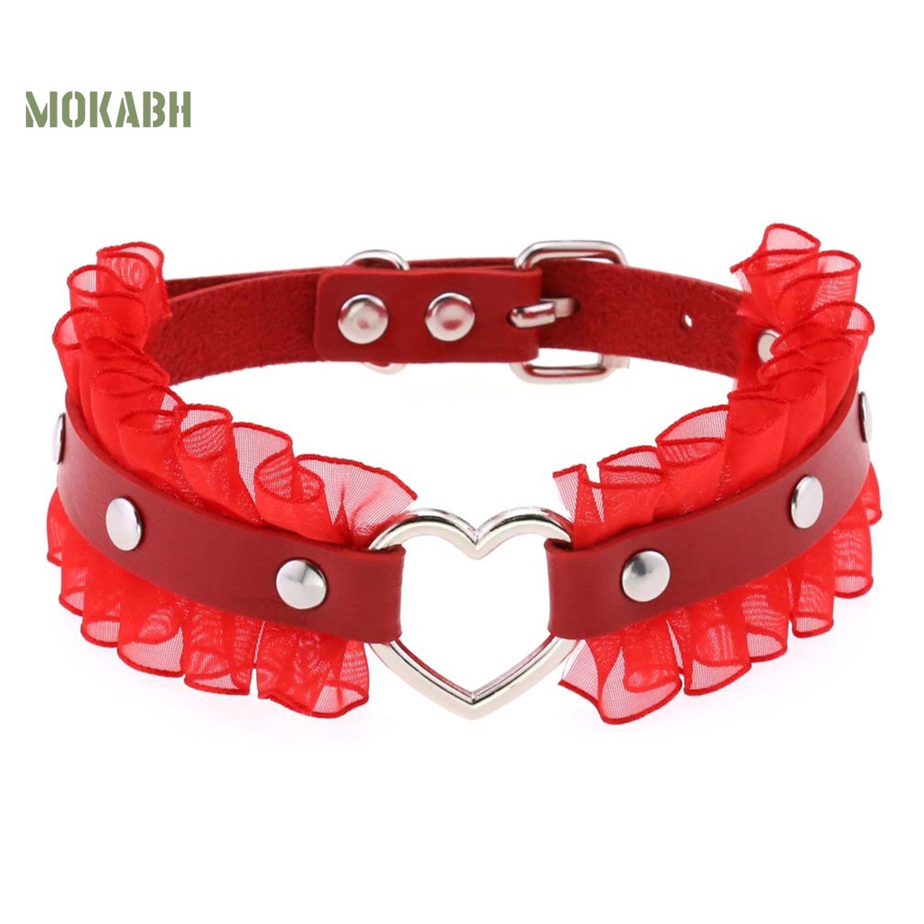 Vòng Cổ Choker Da Giả Đính Đinh Tán Phong Cách Harajuku Punk Cho Nữ