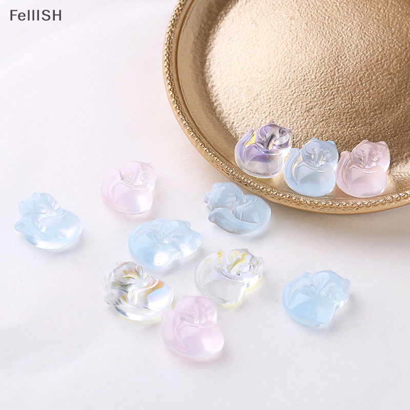 Set 10 Mặt Vòng cổ Thủy Tinh Hình Cáo Dễ Thương Sáng Tạo DIY 439br