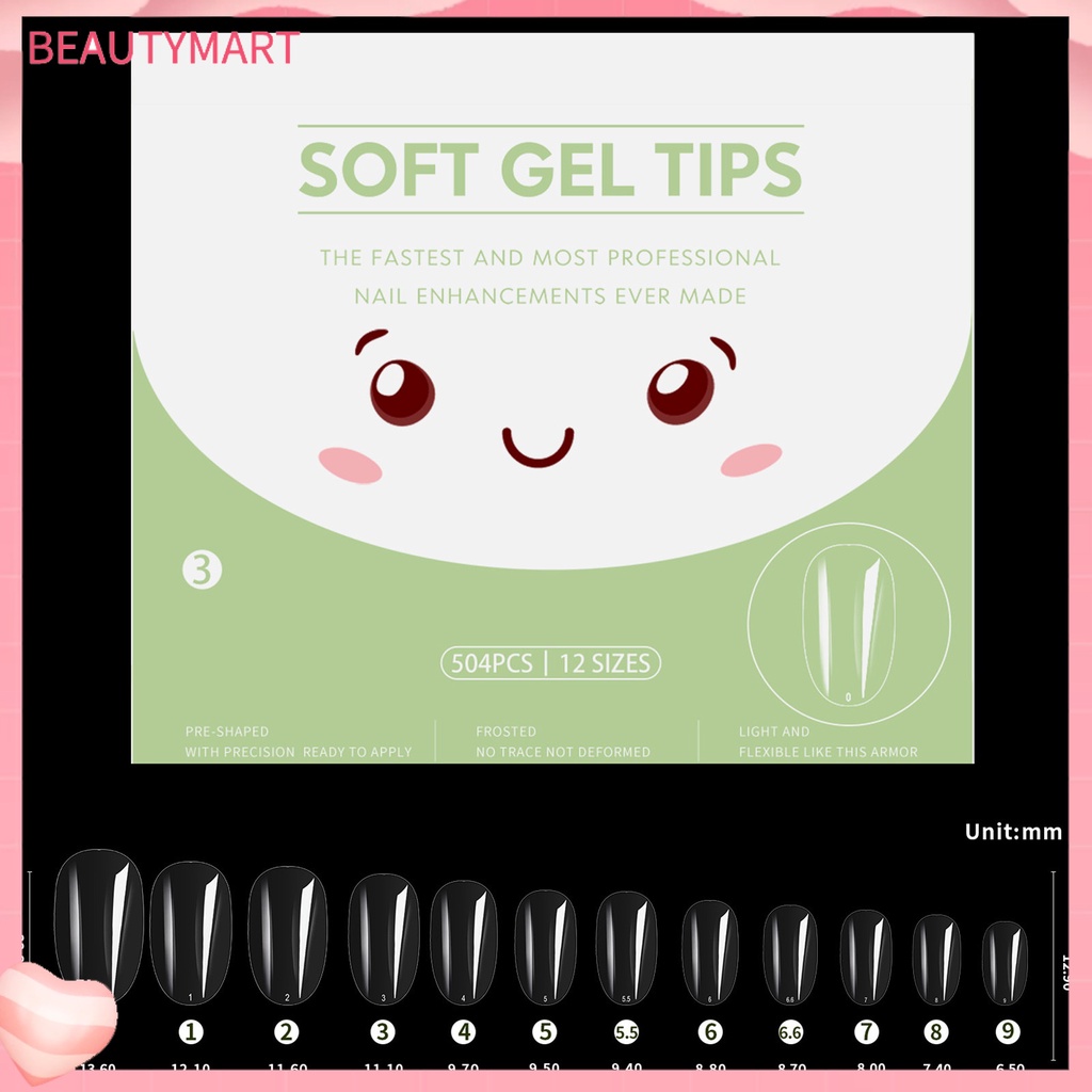 1 Hộp Móng Tay Giả Bằng Nhựa Dẻo Trong Suốt Siêu Mỏng Độ Bền Cao Cho Nữ
