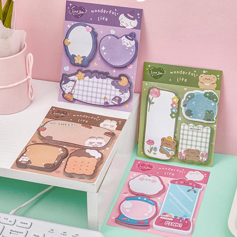 Bộ Giấy Ghi Chú Họa Tiết Dễ Thương Dành Cho Học Sinh