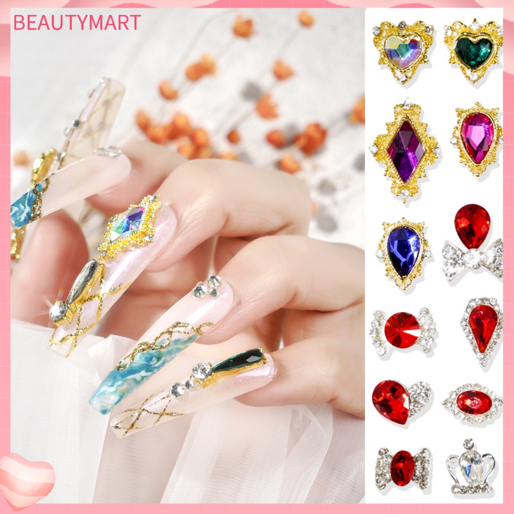 1 Hộp Phụ Kiện Trang Trí Móng Tay Nghệ Thuật Đính Đá Không Phai Màu Dành Cho Nữ