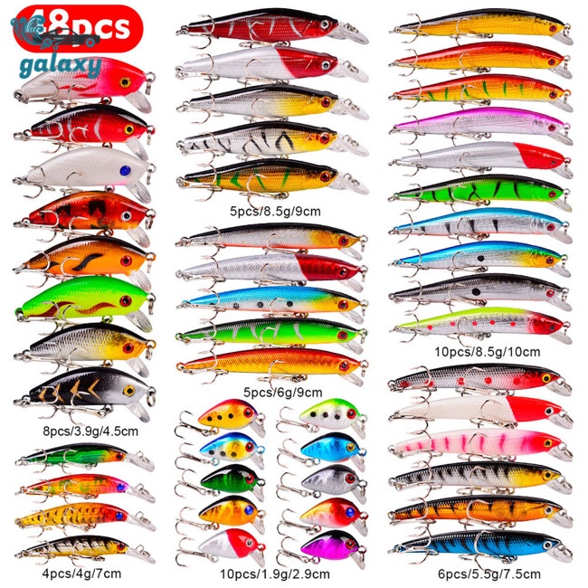 Galaxy Set 48 Mồi Giả Nhử Cá Bằng Nhựa Mềm Kèm Móc Câu