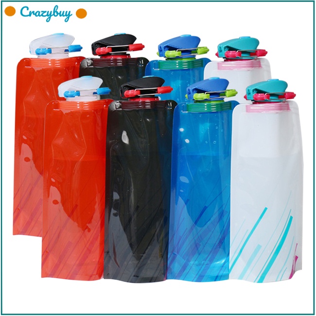 Cr Set 8 Bình Đựng Nước 700ml Có Nắp Vặn Chống Rò Rỉ Có Thể Tái Sử Dụng Dùng Khi Đi Cắm Trại