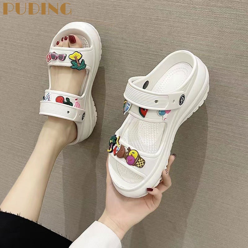 Kem Lót Trang Điểm... PUDING...Xăng đan Đế Mềm Chống Trượt Tăng Chiều Cao In Họa Tiết Hoạt Hình Dễ Thương Thời Trang Cho Nữ