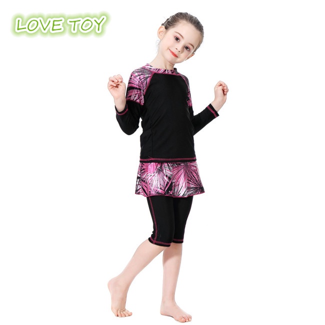 Bộ Đồ Bơi 3 Món Thời Trang Cho Bé Gái 9-16 Tuổi