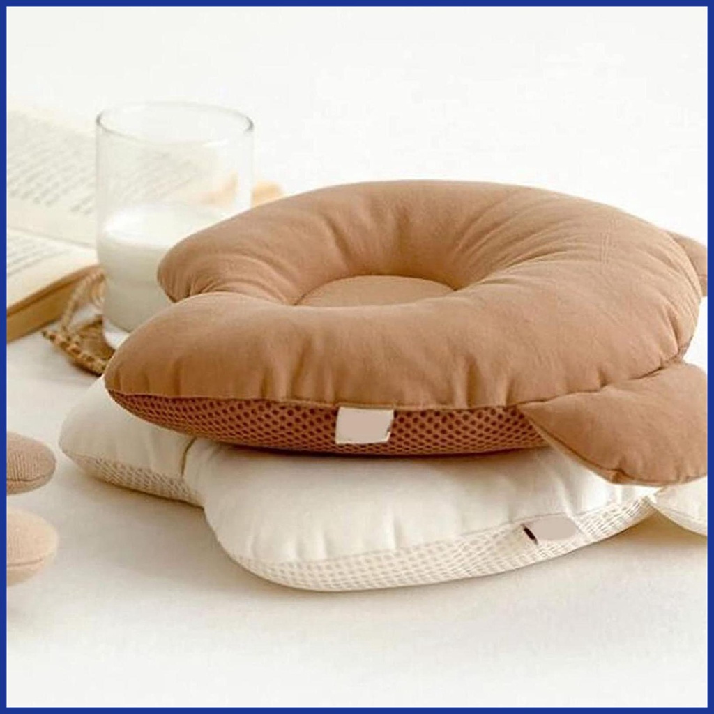 Gối Ngủ Mềm Mại Thoáng Khí Có Thể Giặt Máy Hình Tai Gấu Dễ Thương An Toàn Cho Bé