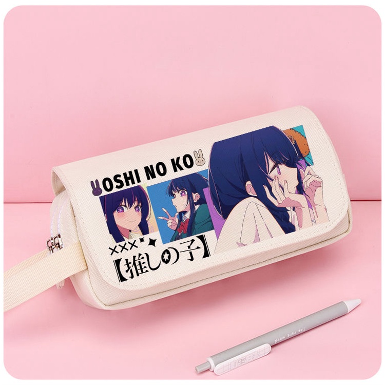 Oshi no Ko pencil bag Hoshino Ai Two-Dimensional student stationery box storage primary and secondary students pencil case for men and women