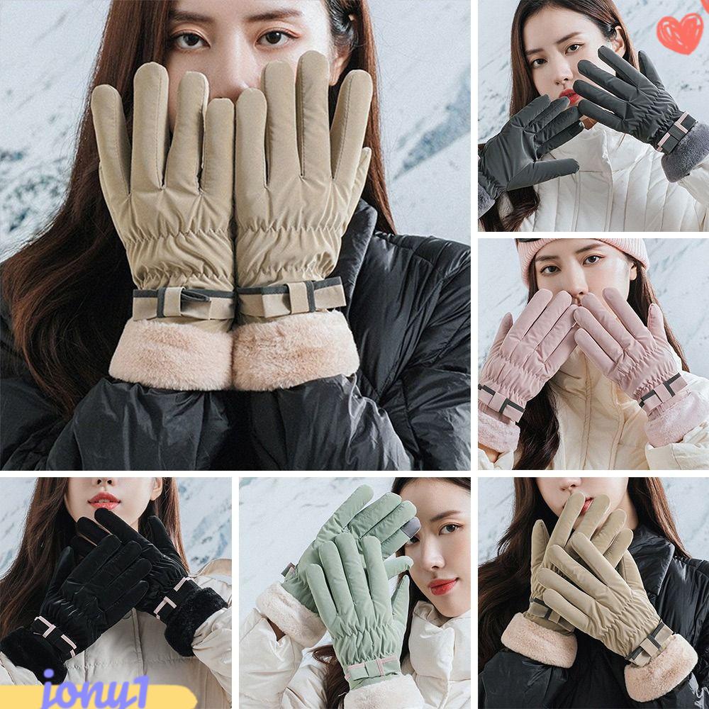 JONYE Găng Tay Lông Cừu Giữ Ấm Thời Trang Thu Đông Cho Nữ
