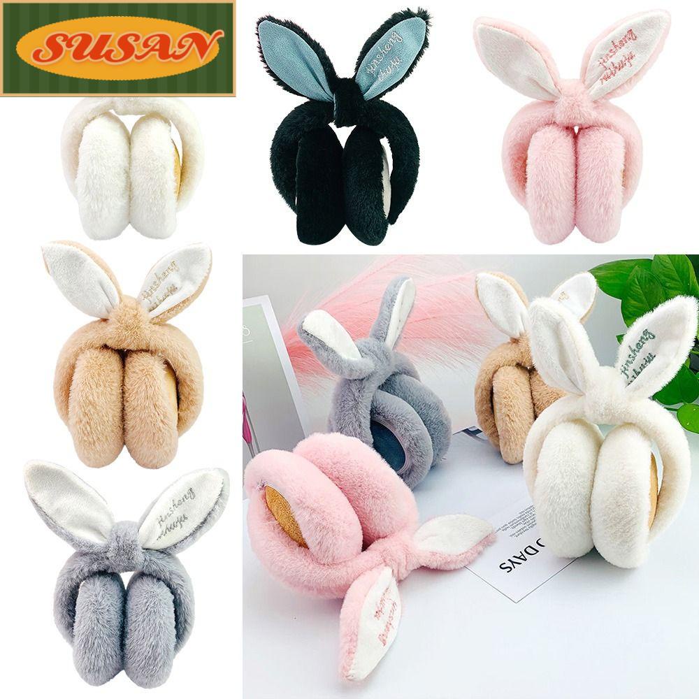 SUSANS Bông Chụp Tai Thỏ Bằng Vải Bông Mềm Mại Bảo Vệ Lạnh Tai Có Thể Gập Lại Cho Nam