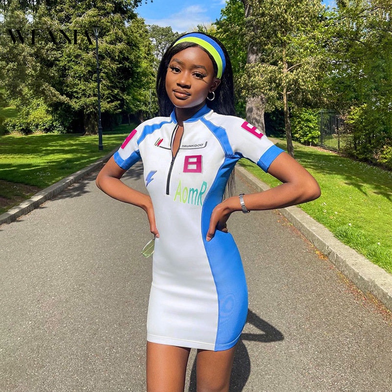 Đầm Cổ Chữ V Phong Cách Đường Phố Mỹ Cá Tính Cho Nữ