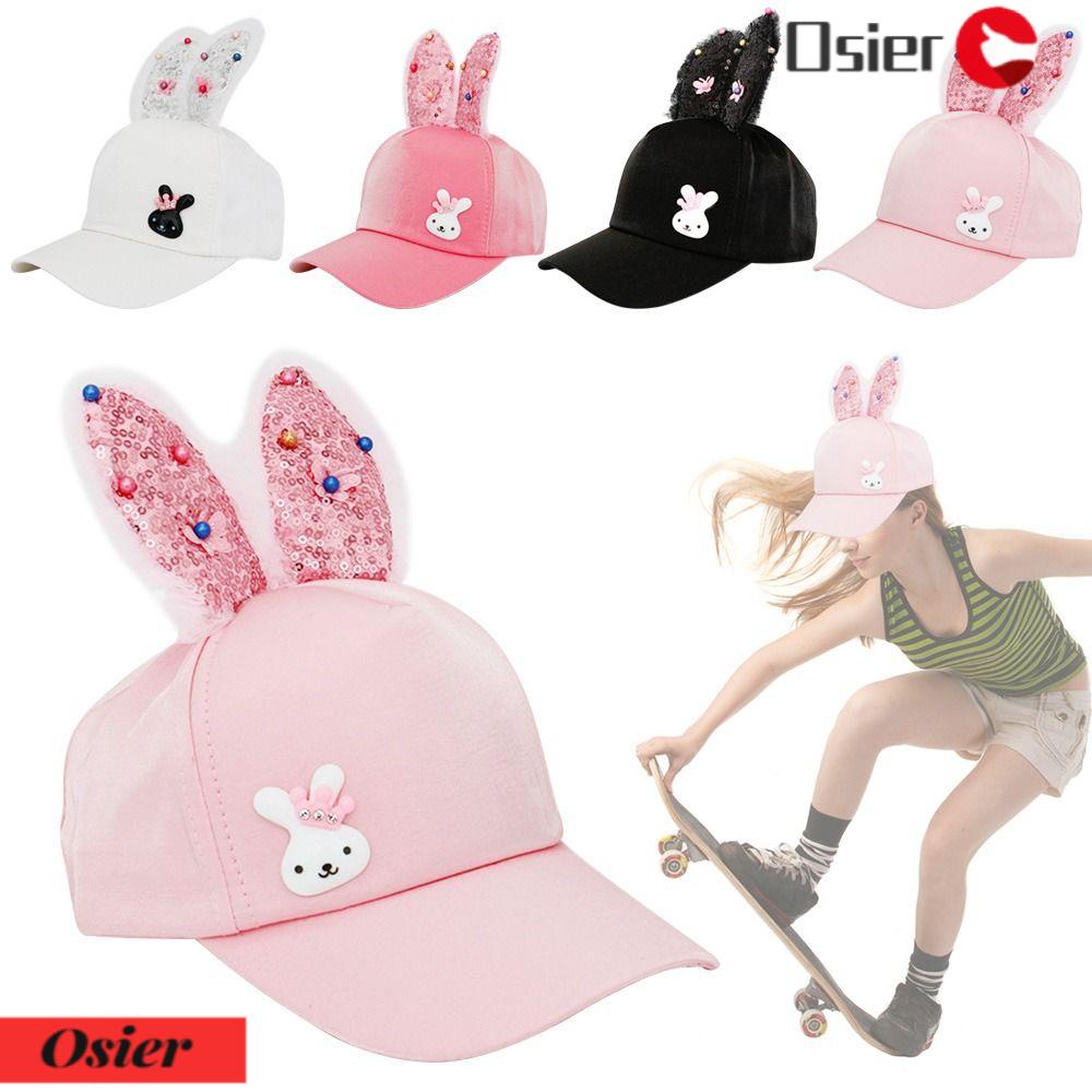OSIER1 Mũ Lưỡi Trai Đính Kim Sa Hình Thỏ Dễ Thương