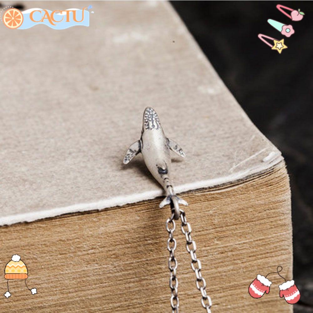 CACTU Vòng cổ Xi Mạ Bạc 925 Mặt Hình Cá Voi