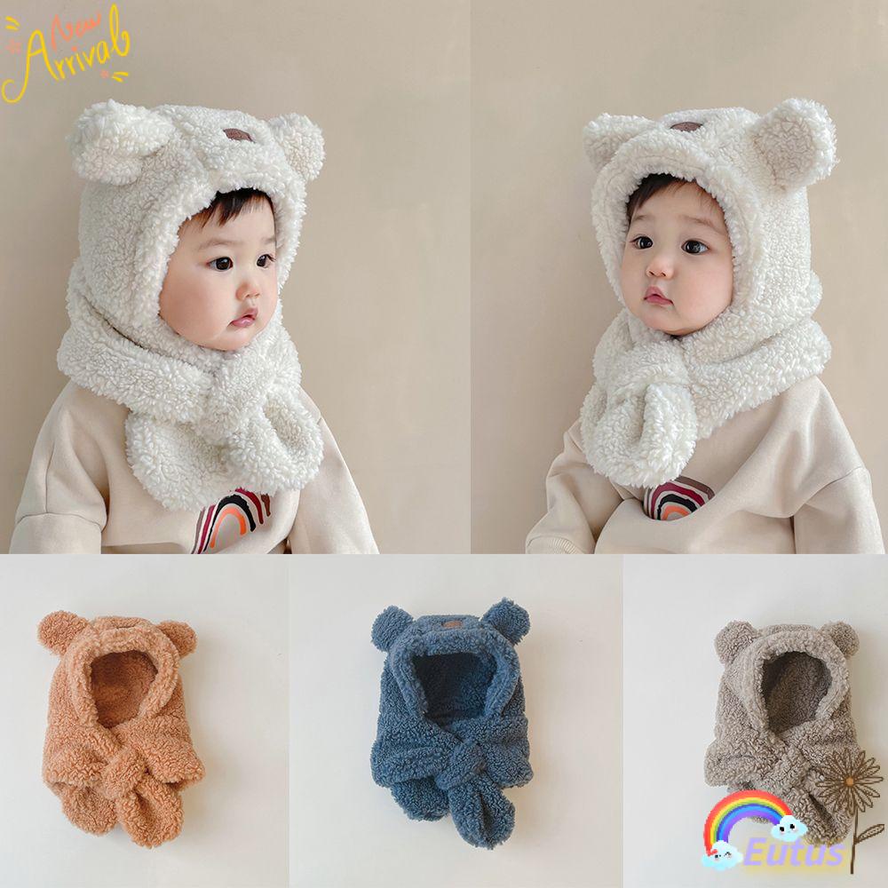 EUCA Mũ Trùm Tai Chất Liệu Dày Dặn Ấm Áp Thời Trang Thu Đông Cho Bé