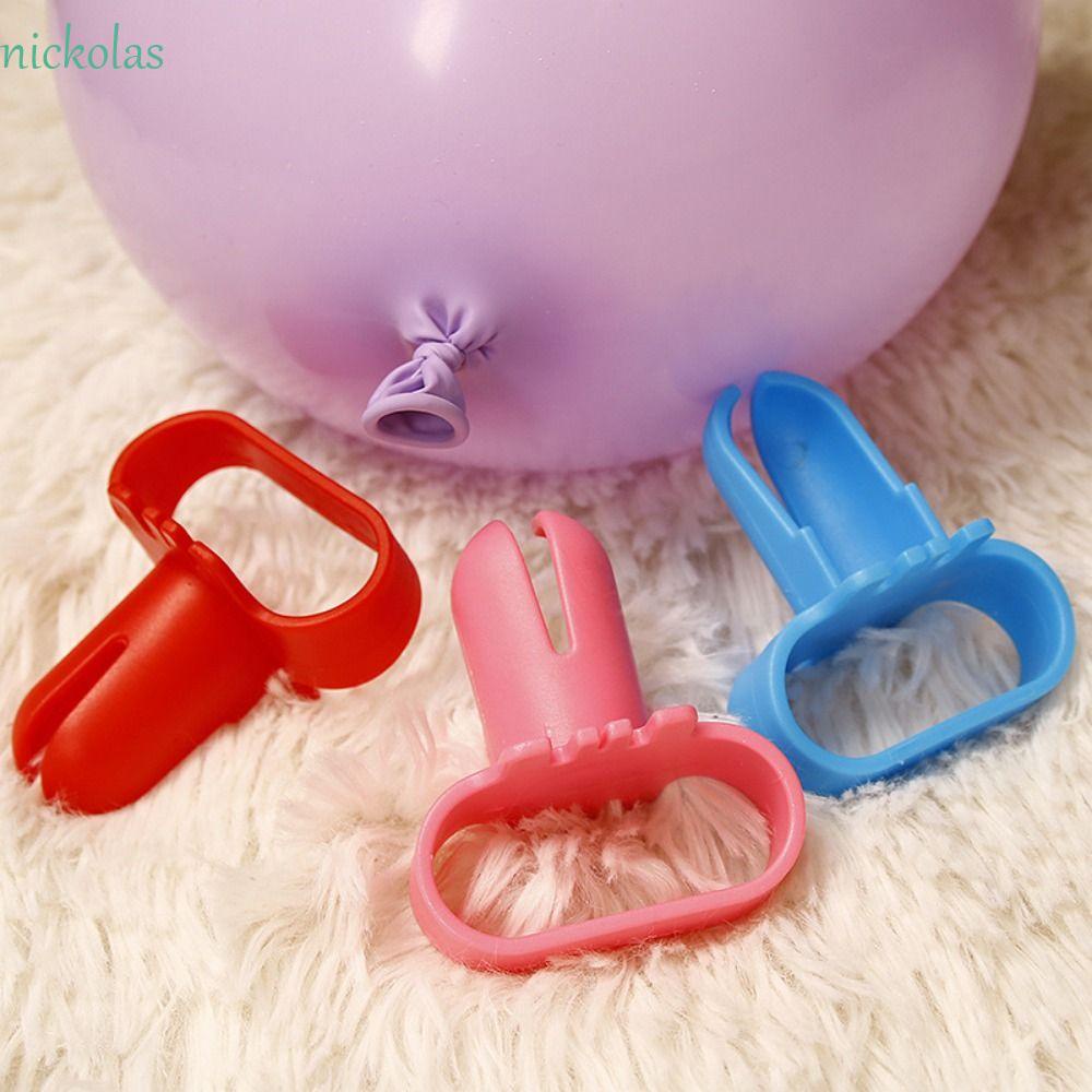 NICKOLAS Dụng Cụ Thắt Nút Bong Bóng Bằng Nhựa Nhiều Màu Sắc Dùng Trang Trí Tiệc Sinh Nhật