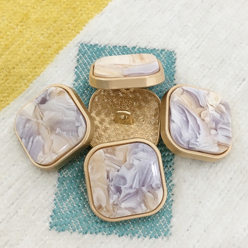 Set 5 Nút Áo Kim Loại Vuông 20MM Nhiều Màu