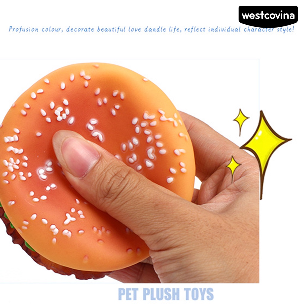 [COD]♞Đồ Chơi Nhai Gặm Hình Bánh Hamburger Bằng Vinyl Độ Đàn Hồi Cao Giúp Giảm Tiếng Ồn Cho Cún Cưng
