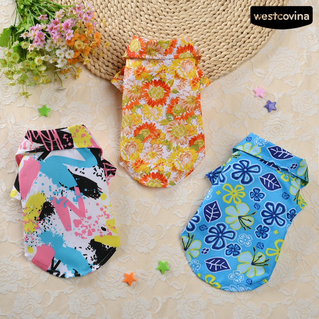 [COD]♞Áo Sơ Mi Thoáng Khí Phong Cách Hawaii Thời Trang Đi Biển Mùa Hè Cho Thú Cưng