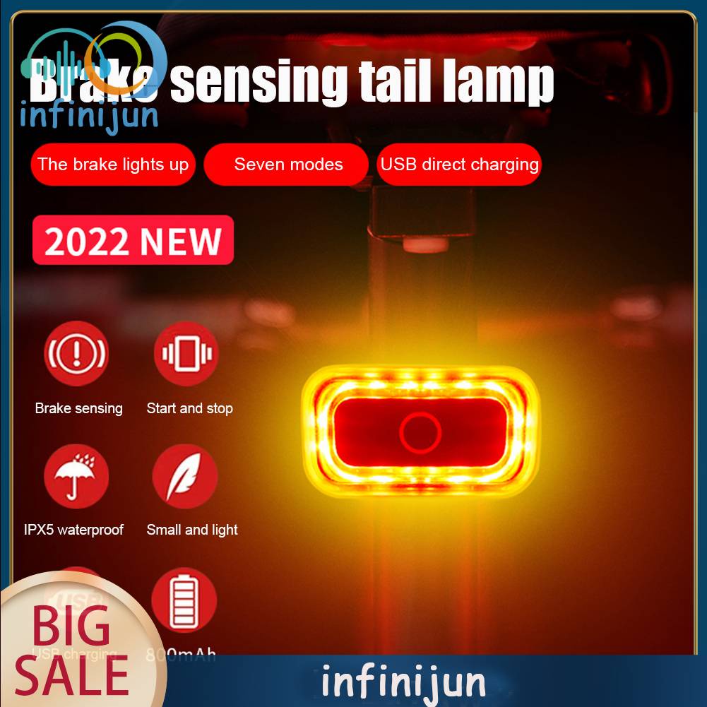 Đèn LED Đuôi Xe Đạp Thông Minh Độ Sáng Cao Có Thể Sạc Lại Bằng Cổng USB