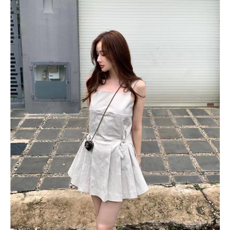 「 Sauce 」Đầm Hai Dây Ôm Dáng Phong Cách Hàn Quốc Thời Trang Mùa Hè Cho Nữ