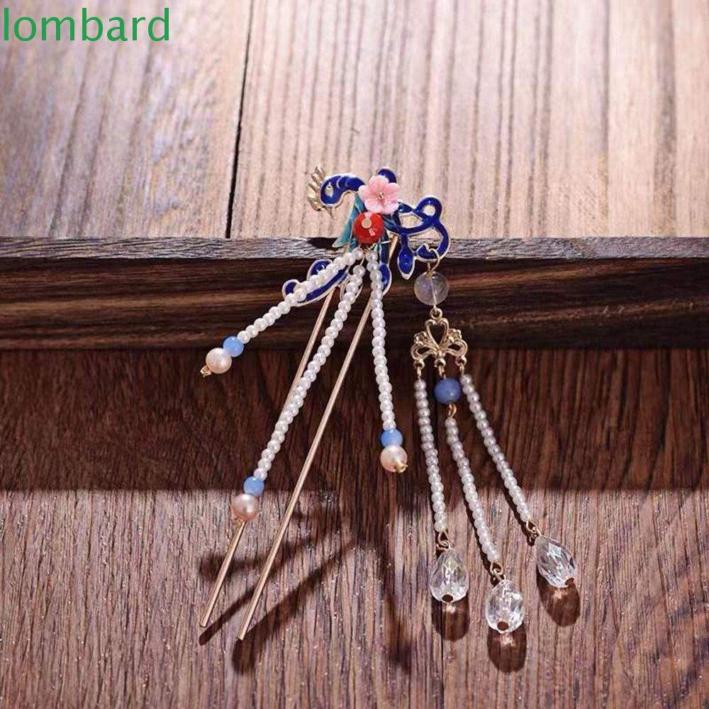 LOMBARD Lược Cài Tóc Hình Vương Miện Bằng Hợp Kim Phong Cách Trung Hoa Cổ Điển Cho Bé Gái