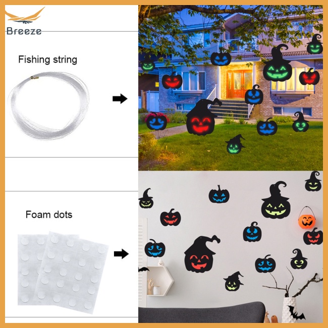 Set 12 Sticker Dạ Quang Dán Tường Trang Trí Halloween