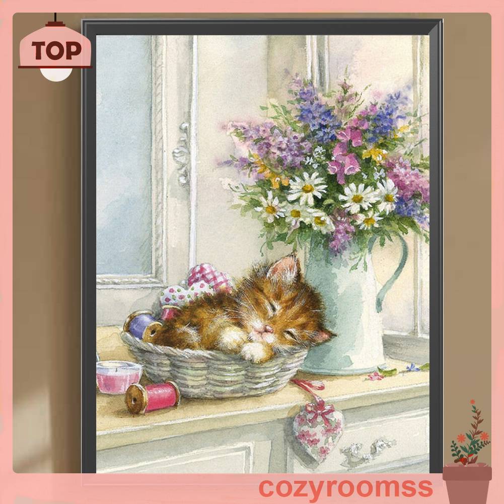 Tranh Đính Đá Kim Cương Toàn Bộ 5D DIY Hình Vẽ Động Vật