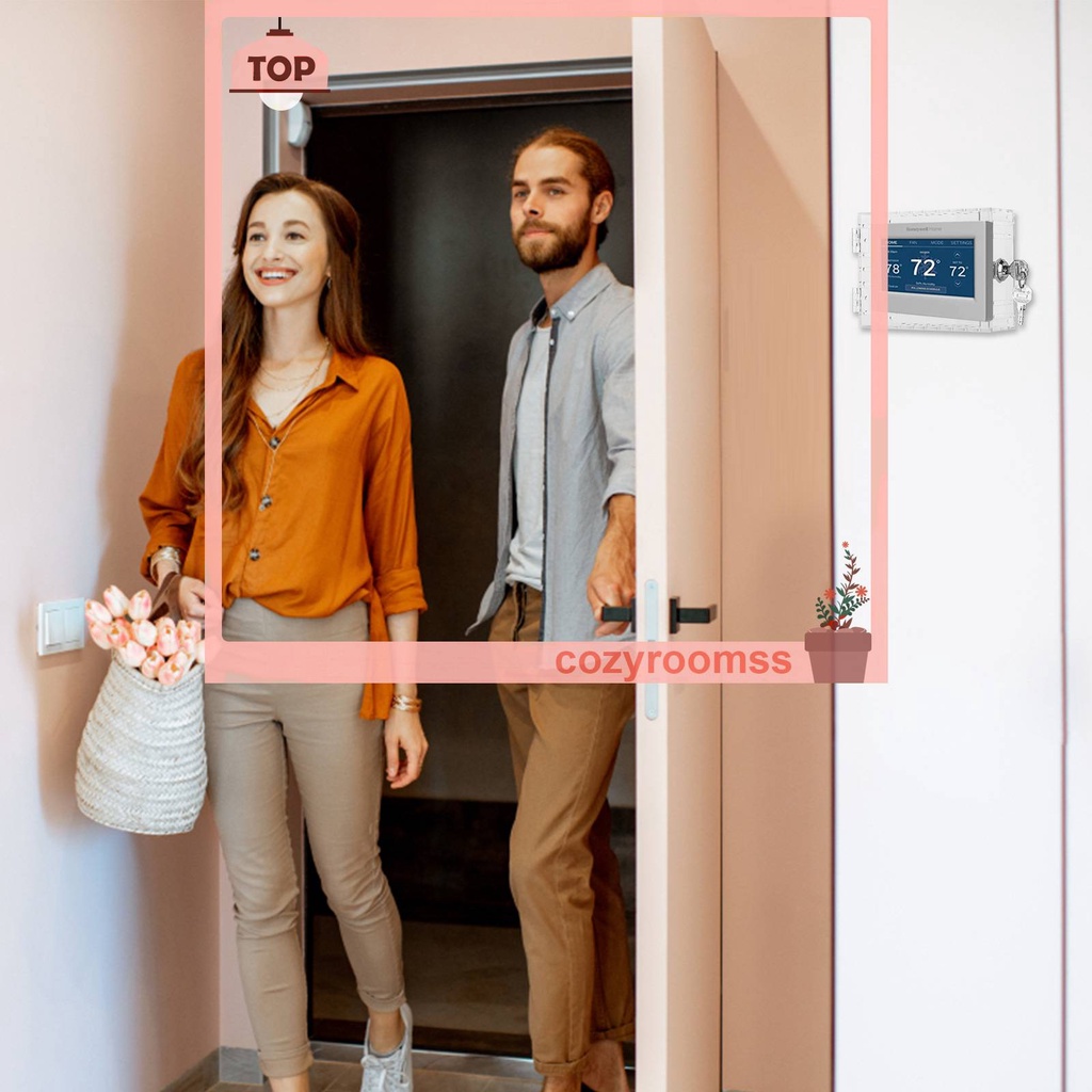 Hộp Ổ Khóa Điều Nhiệt Kèm Chìa Khóa Bằng Acrylic Thông Dụng Cho Tường Nhà