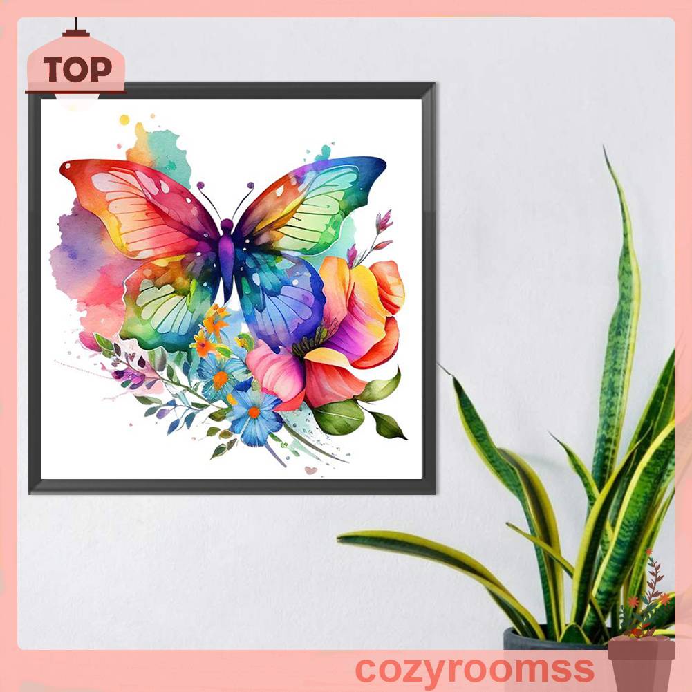 Tranh Đính Đá Kim Cương Toàn Bộ 5D DIY Hình Vẽ Bướm