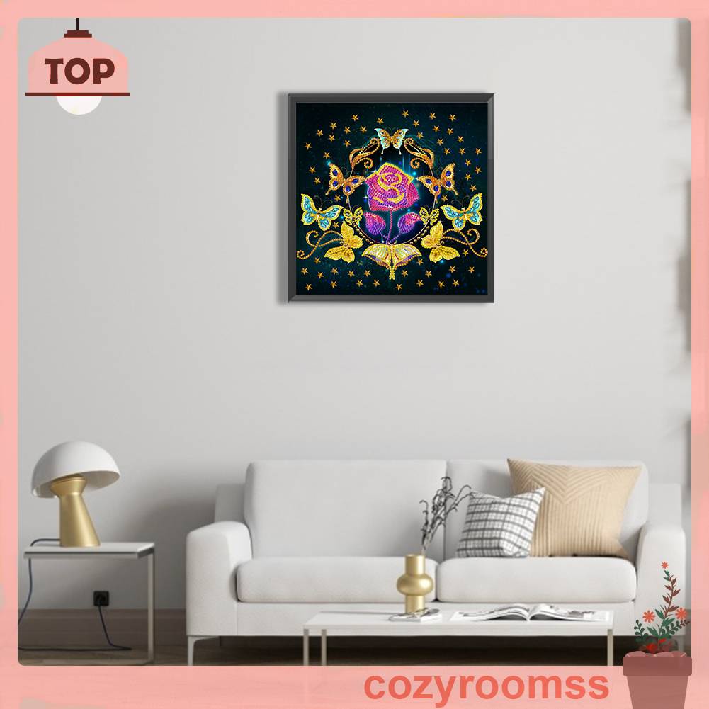 Bộ Tranh Đính Đá 5D Họa Tiết Bươm Bướm Độc Đáo DIY Dùng Trang Trí Nhà Cửa