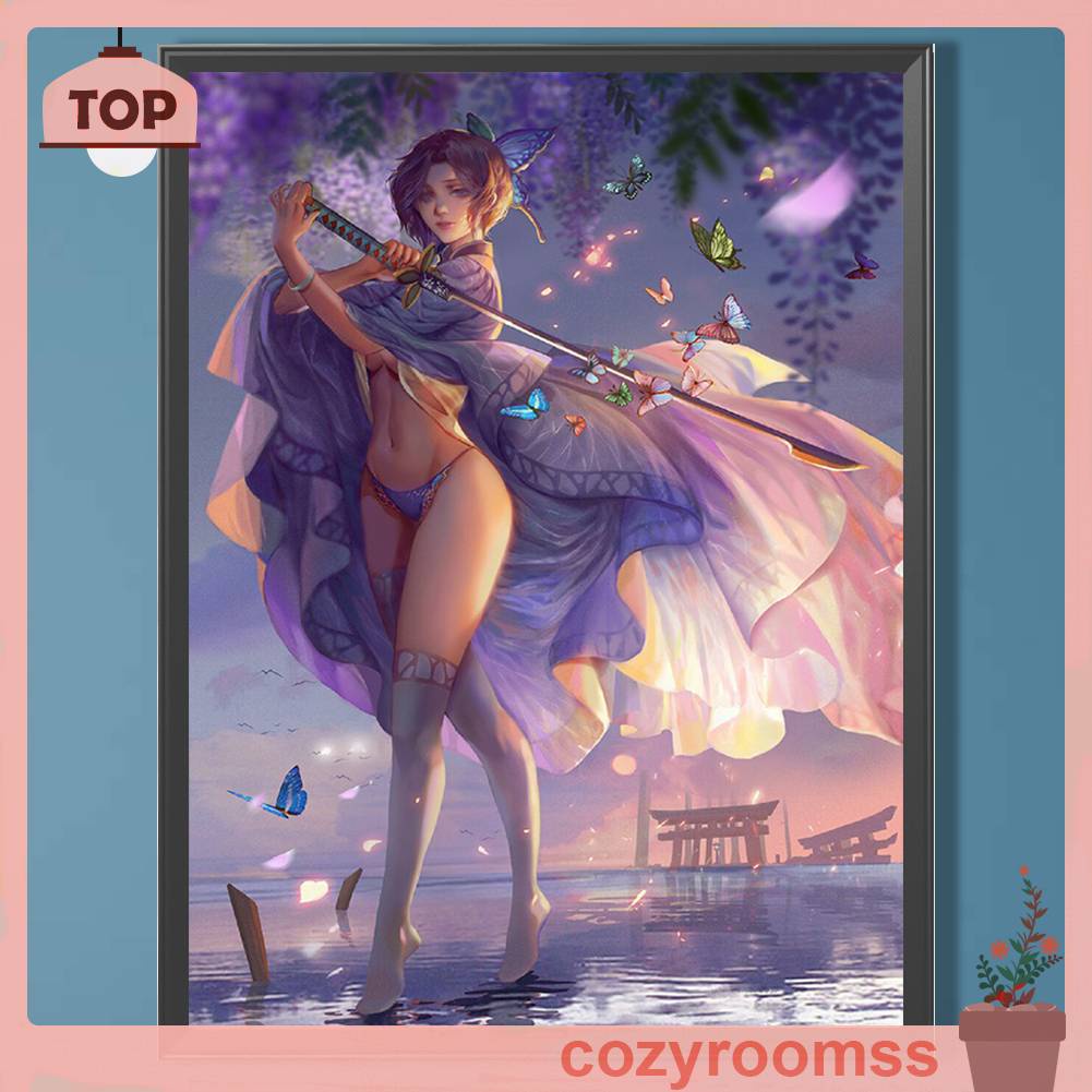 Tranh Đính Đá Kim Cương Toàn Bộ 5D DIY Hình Vẽ Người Phụ Nữ Trang Trí Nhà Cửa