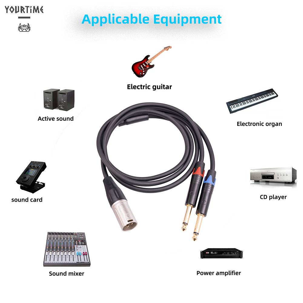 Dây Cáp Chuyển Đổi Đầu 3 Pin XLR Sang Hai Đầu 6.35mm TS Mono Chuyên Dụng