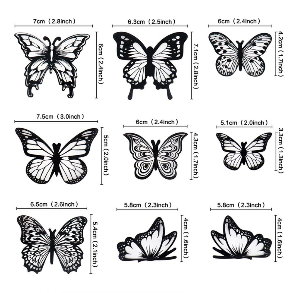 YANN1 Set 45 Bươm Bướm 3D Bằng Nhựa 4 Màu Trang Trí Bánh Kem