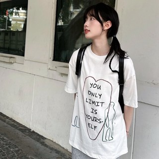 NRVP Áo Thun 100% Cotton Tay Ngắn Dáng Suông In Họa Tiết Hoạt Hình Phong Cách Hàn Quốc Thời Trang Hè 2023 Cho Nữ
