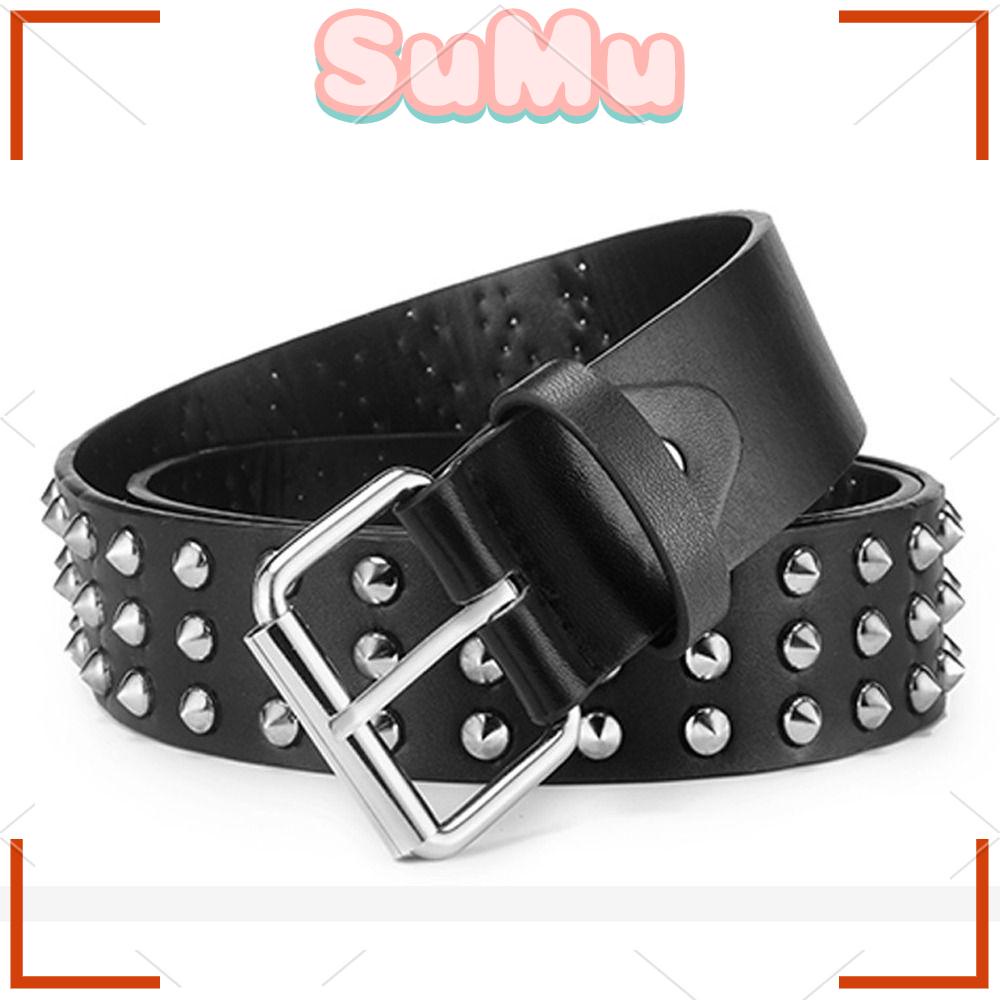 SUMU Thắt Lưng Da Đính Đinh Tán Phong Cách Gothic Thời Trang