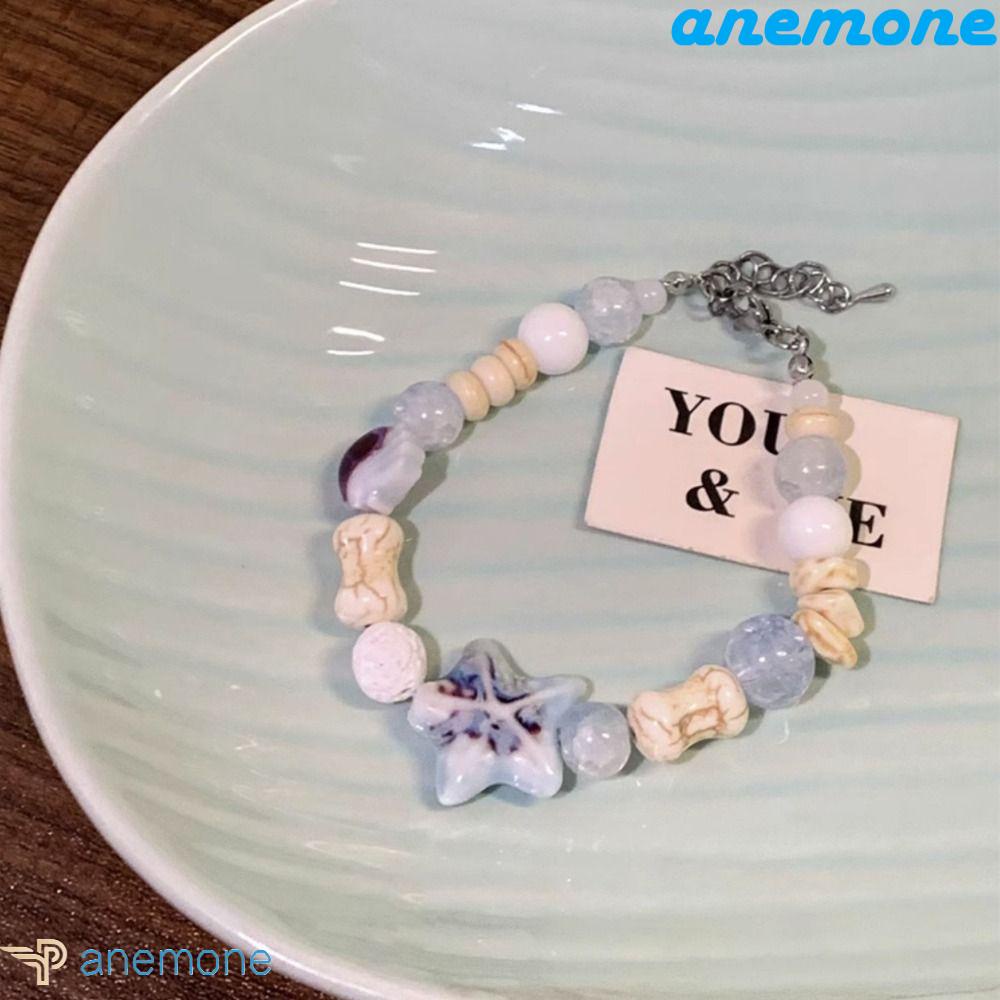 Vòng Tay Chuỗi Hạt Đá Mắt Mèo / Voi / Hoa Bằng Gốm Phong Cách Hàn Quốc Thời Trang Cho Cặp Đôi