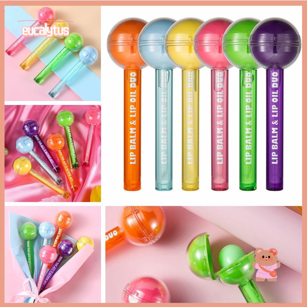 EUTUS Son Dưỡng Môi 2 Trong 1 Lâu Trôi Thiết Kế Hình Kẹo Mút Dễ Thương Dành Cho Nữ