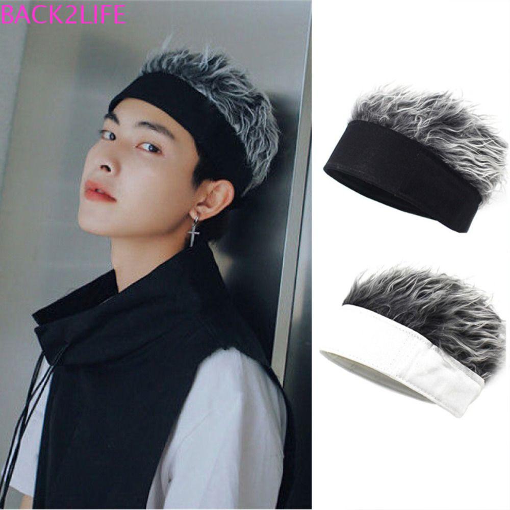 BACK2LIFE Mũ Beanie Kèm Tóc Giả Bằng Sợi Tổng Hợp Tự Nhiên Phong Cách Unisex