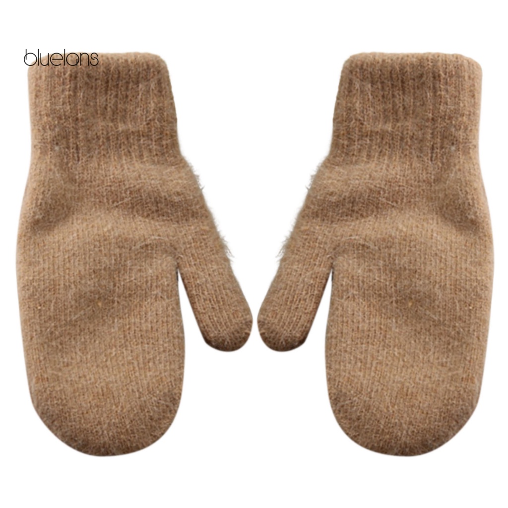 1 Đôi Găng Tay Hai Lớp Dày Dặn Mềm Mại Co Giãn Màu Trơn Chống Lạnh Thời Trang Thu Đông Cho Nữ