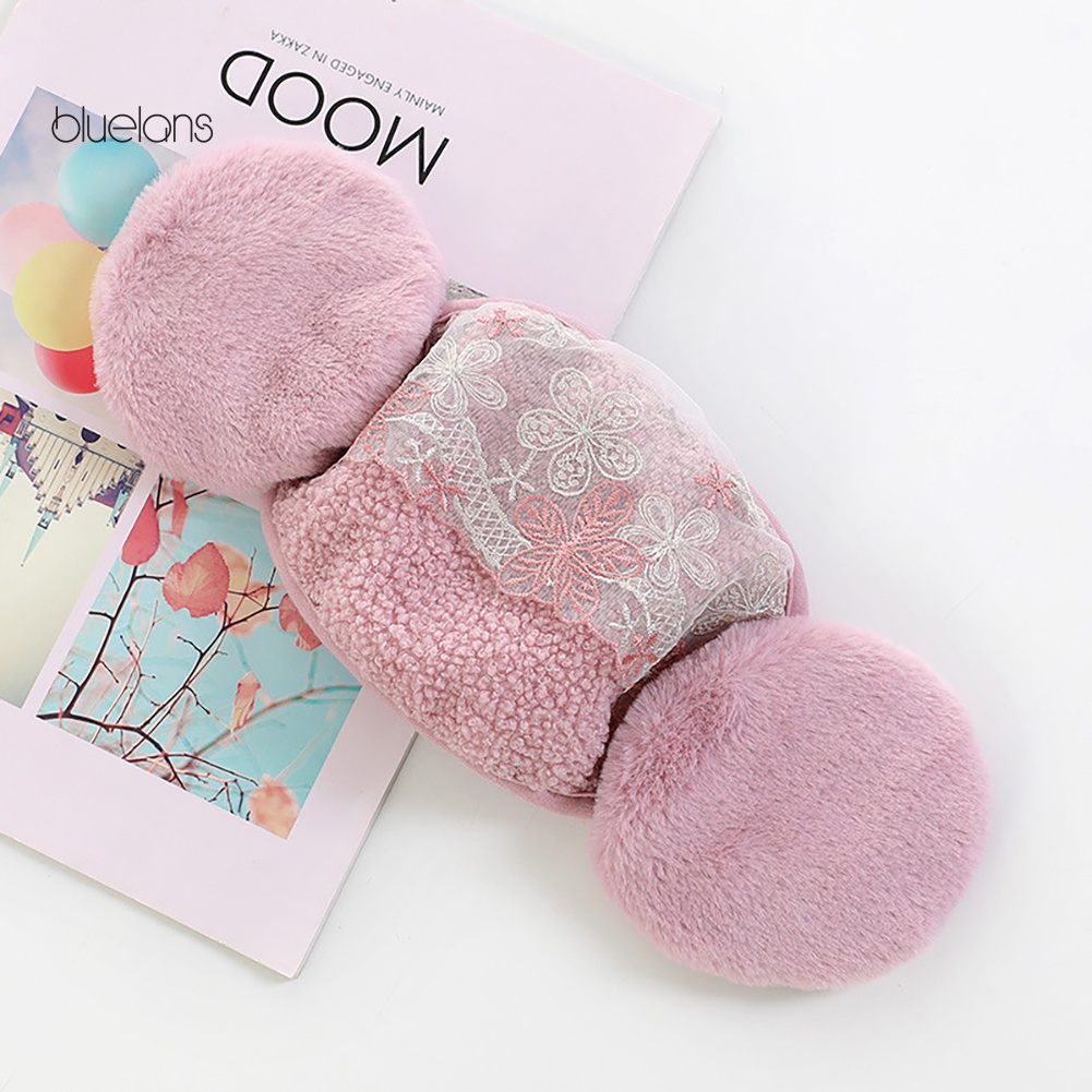 Chụp Tai Che Nửa Mặt Giữ Ấm Phối Ren Thời Trang Thu Đông Cho Nữ