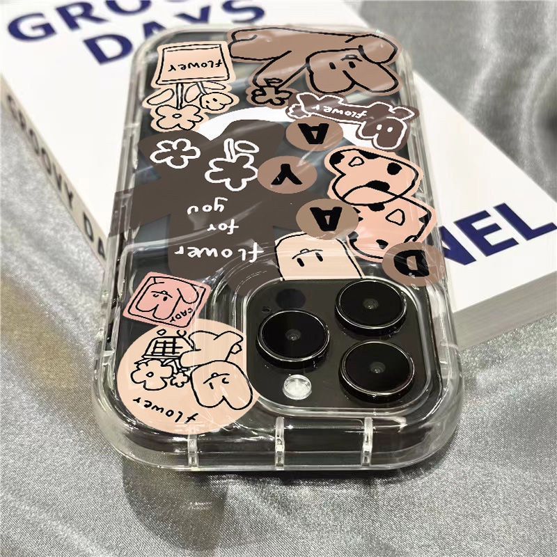 Ốp Điện Thoại Dẻo Trong Suốt Họa Tiết Chú Thỏ &amp; Chữ Tiếng Anh Dễ Thương Cho iPhone14promax 1312 / 11 7 / 8plus xr / sins Cbm