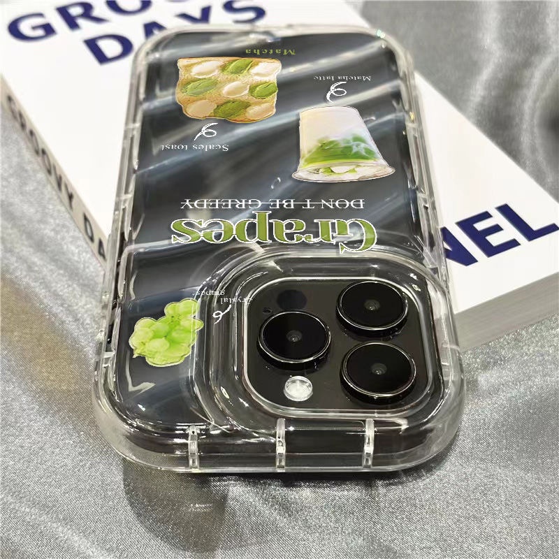 Ốp Điện Thoại Mềm Trong Suốt Họa Tiết Bánh Mì / Matcha Dễ Thương Cho Iphone14promax / xr11sins78plus 1312