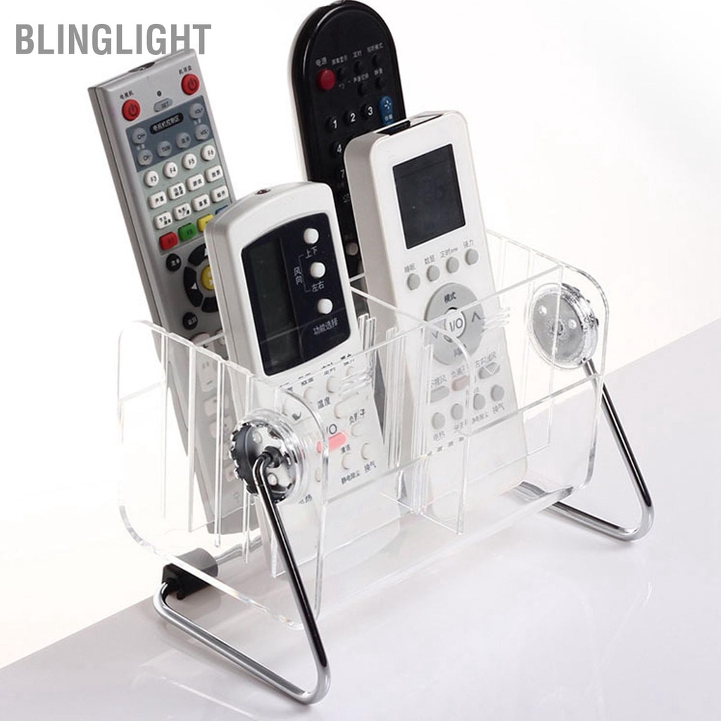 Blinglight Giá đỡ điều khiển từ xa bằng nhựa trong Bàn làm việc Tổ chức suốt Vỏ điện thoại di động Kính Hộp đựng đồ lặt vặt