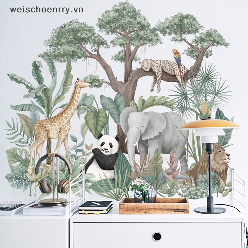Đề Can Dán Tường Hình Cây Cọ Nhiệt Đới Trang Trí Nội Thất