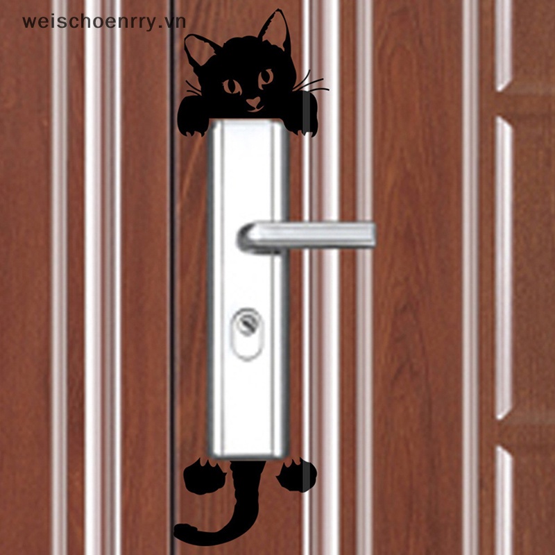 Công Tắc Đèn Gắn Tường Bằng pvc Hình Mèo Đen Dễ Thương diy