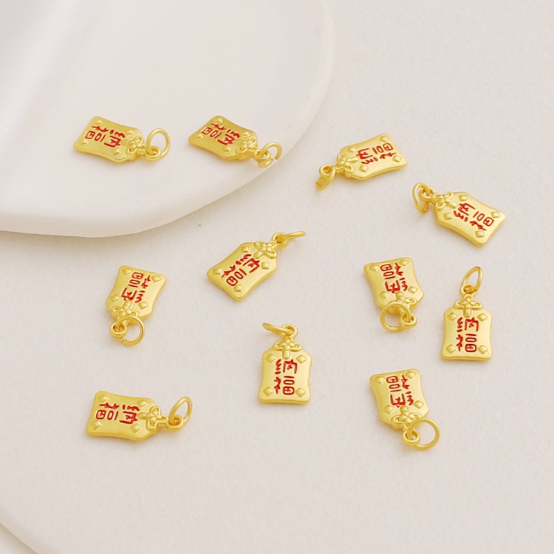 Mặt Dây Chuyền Hình Vuông Hai Mặt Màu Sắc 18k Khô Thoáng Nhanh Dùng Làm Trang Sức diy