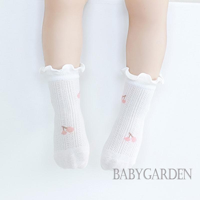 Vớ Lưới Chống Trượt In Họa Tiết Cherry Dễ Thương Thời Trang Mùa Hè Cho Bé Gái 0-5 Tuổi