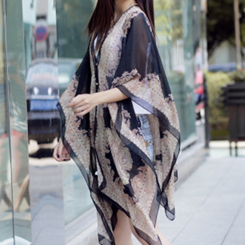 Fancysip Áo Khoác Voan Chống Nắng Đi Biển Mùa Hè Đa Năng Hình Hoa Thời Trang Cho Nữ