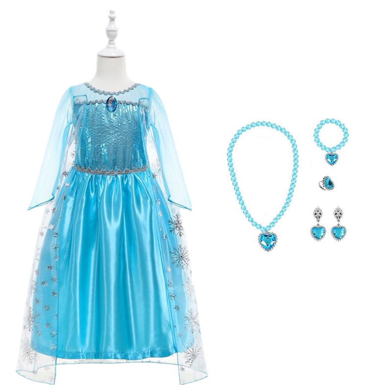 Trang phục bé gái NNJXD cosplay công chúa Elsa Frozen dự tiệc sinh nhật Halloween
